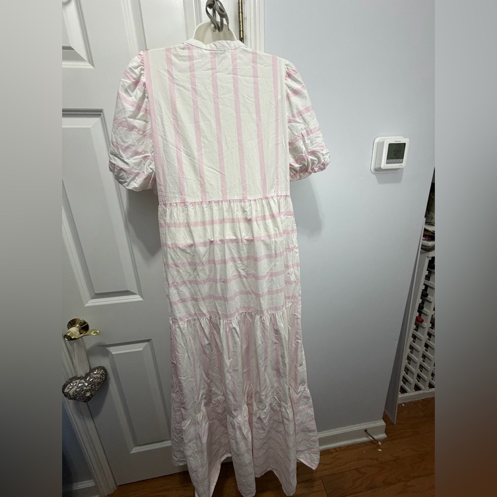 crown & ivy White and Light Pink Striped Maxi Dress - Picture 2 of 6